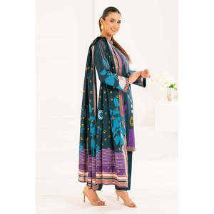 Ensemble 3 pièces WNS-52029 en coton Khaddar imprimé, Salwar Kameez pakistanais pour les festivals avec Dupatta, tenue festive indienne - Product Image 2