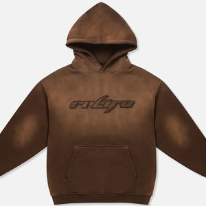 Haute qualité coton lourd streetwear vêtements polaire sweat personnalisé 400 500 gsm bouffée impression logo surdimensionné sweats à capuche hommes - Product Image 6