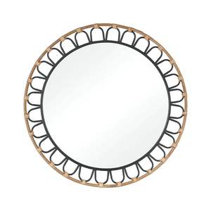 กระจกหวายทรงรีกรอบติดผนังสไตล์สุดเจ๋งสีน้ำตาลเข้มเป็นมิตรต่อสิ่งแวดล้อมสำหรับห้องนั่งเล่นห้องนอนของตกแต่งบ้าน - Product Image 2