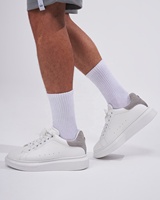 Baskets Décontractées Homme OEM ODM en Gros, Chaussures de Mode en Cuir Végan Authentique avec Logo Personnalisé, Style Été