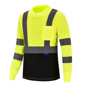 Vêtements de travail haute visibilité haute visibilité classe 3 t-shirt avec maille évacuant l'humidité Birdseye bas ensemble t-shirt haute visibilité - Product Image 4