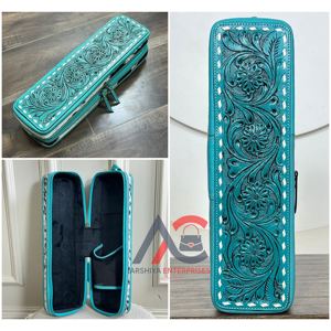 Estuche de Viaje Resistente al Calor para Plancha y Rizador de Pelo, de Cuero Vacuno Floral Hecho a Mano, Venta al Por Mayor - Product Image 1