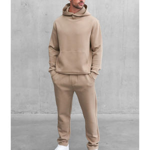 Ensemble survêtement unisexe avec sweat-shirt à capuche surdimensionné et pantalon de survêtement en tissu épais, motif uni, broderie personnalisée, logo personnalisé - Product Image 2