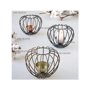 Ensemble de trois bougeoirs en fer taille et forme personnalisées bougeoir pour la décoration d'événements de mariage utilisation - Product Image 1