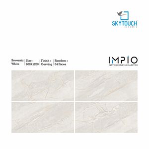 Skytouch Luxury 600x1200mm Carrara White Glazed Pulido Porcelana Azulejos de pared Fabricado Exportado Aplicación interior - Product Image 2