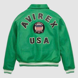 แจ็คเก็ตหนัง Avirex สำหรับชายและหญิงแจ็คเก็ตหนังสไตล์คลาสสิกคุณภาพสูง Avirex - Product Image 2