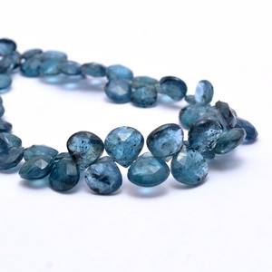 Cuentas de Cianita Azul AAA de 6mm-8mm, Facetadas en Forma de Corazón, Cianita Índigo Musgosa Natural, Piedras Semipreciosas Sueltas para Joyería - Product Image 1