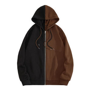Sweat à capuche à fermeture éclair bicolore pour homme, design personnalisé, molleton de coton de haute qualité, sweat à capuche à fermeture éclair pour homme - Product Image 5