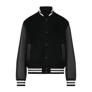 Venta al por mayor de chaquetas de béisbol de manga de cuero personalizadas para hombres Chenille bordado Letterman Varsity Jacket 2024 - Product Image 5