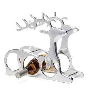 Metal 6 Bottle <b>Wine</b> <b>Rack</b>, <b>Wine</b> Holder <b>Black</b> Powder Coated Tabletop Organizer Dining Room Decor Counter Top <b>Wine</b> Bottles <b>Rack</b> - Product Image 3