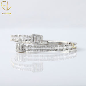 High on Demand Fine Jewelry Bling Bling VVS <b>Baguette</b> Cut Moissanite Diamond Hiphop <b>Bracelet</b> Bangles - Product Image 6