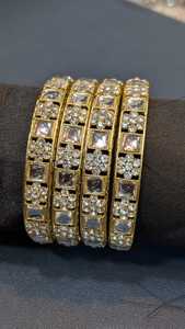 Premium quality gold plated <b>bangles</b> set for women for wedding and daily wear available at affordable rates - Product Image 2