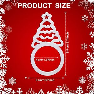 Servilletero de copo de nieve de árbol de Navidad, servilletero de copo de nieve de madera, hebillas PARA CENA DE Navidad, fiesta, banquete, servilletero de Navidad - Product Image 2