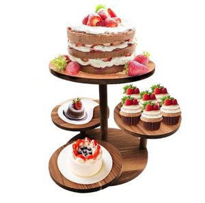 Prix de gros Plateau à gâteau en bois Tasse à gâteau en bois arrondie Support à gâteau pour la maison Hôtel Restaurant Quantité en vrac disponible. - Product Image 4