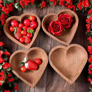 Bols en bois de paulownia écologiques sculptés à la main polis pour servir la pâte à pain Fruits pour les fêtes à la maison par glowin fashion - Product Image 3