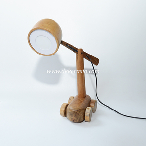 Lampe de chevet LED en bois de style moderne, forme unique personnalisée, naturelle, décorative, alimentation électrique, pour chambre à coucher - Product Image 5