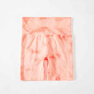 Pantalones de chándal para correr de cintura alta sin costuras CUSTOM Dye Fitness Yoga Shorts - Product Image 1