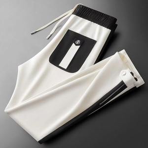 ชุดวอร์มผ้าสแปนเด็กซ์/ โพลีเอสเตอร์ระบายอากาศได้ดีสำหรับผู้ชายกางเกงออกกำลังกายรัดรูปเอวโลโก้สำหรับฤดูใบไม้ร่วง/ฤดูหนาว - Product Image 4