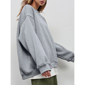 Sweat-shirt à manches longues surdimensionné OEM personnalisable pour femmes Sweats à épaules tombantes personnalisables pour femme Streetwear Sweatshirts - Product Image 3