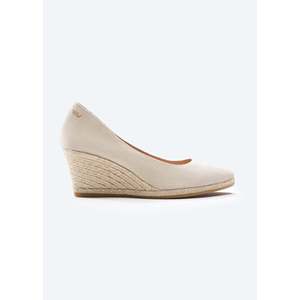Sandali da donna con zeppa Espadrille in tela ricamata con rosa - Product Image 1