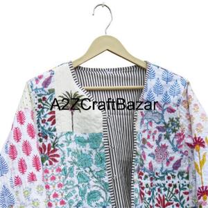 Chaquetas Reversibles Acolchadas Suaves 100% Algodón para Mujer, Estilo Formal, Todas las Temporadas, Manga Larga, Estampados Variados - Product Image 3