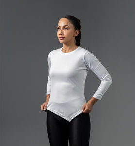 Wholesale Lightweight Breathable Long-Sleeved Fitness T-<b>Shirt</b> for Women Loose Compression Sport Gym T-<b>shirt</b> - Product Image 5