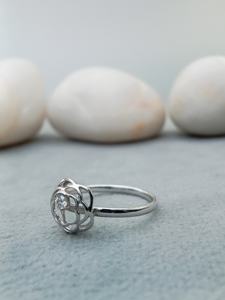 Luxury Unisex 18K White Gold Classic Engagement Wedding <b>Ring</b> with <b>Full</b> VVS Natural Round Diamond for Certified - Product Image 2