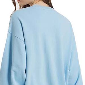 Sudadera de cuello redondo con logotipo personalizado para mujer, venta al por mayor, nueva colección, algodón liso con material de seda para uso diario - Product Image 6