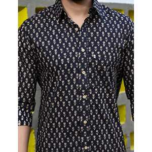 Chemise en coton imprimée pour homme, coupe slim, style décontracté chic, 100% popeline, manches longues, tailles XL à 6XL - Product Image 2