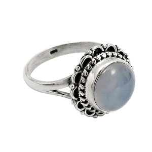 ของขวัญวันเกิดสุดเท่สำหรับ925ของเธอเครื่องประดับอัญมณีคาลซิโดนีธรรมชาติรูปทรงกลมแบบลำลองทำด้วยมือ - Product Image 1