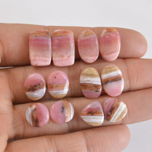 โอปอลสีชมพูทรงรีแบบคาโบชอง พลอยธรรมชาติ รับรองโดยผู้เชี่ยวชาญด้านอัญมณี สำหรับทำเครื่องประดับ โอปอลเรืองแสง รัฐราชสถาน - Product Image 4