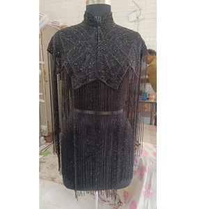 Indian Supplier Custom Beaded <b>Poncho</b> Designer Fashion <b>Wrap</b> for Women Featuring Artistic Beadwork Available for Low Price - Product Image 2