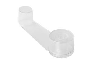 Tope de puerta giratorio transparente con adhesivo y tornillos (Kppels T2001T) (Paquete blíster) - Product Image 1