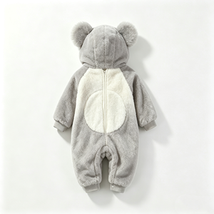 Mono de Bebé Personalizado con Capucha de Felpa de Koala Gris, Traje de Animal para Recién Nacido, Mono de Exportación Global UUUU40 - Product Image 4