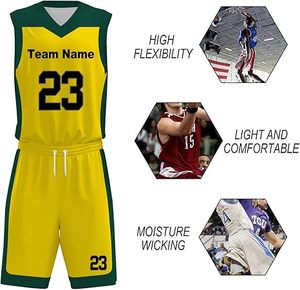 Uniforme de basket-ball léger pour adultes Style unique Couleur unie Haute qualité Ensemble grande taille respirant - Product Image 5