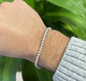 สร้อยข้อมือเทนนิสสร้อยข้อมือเพชรสำหรับปลูกในห้องปฏิบัติการทรงกลมที่สวยงามเครื่องประดับออกแบบได้ตามที่ต้องการของขวัญแต่งงานที่ไม่เหมือนใครสำหรับเธอ - Product Image 4