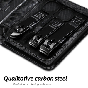 Ensemble professionnel de manucure et pédicure 9 pièces noir en acier inoxydable avec étui en cuir à fermeture éclair 2026 - Product Image 6