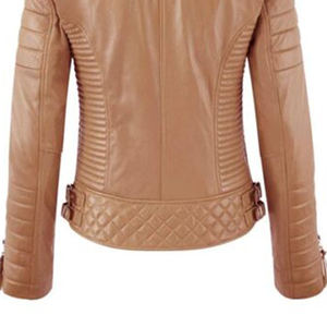 New High Quality Women's Real Leather Jacket Stylish Biker Sheepskin Leather Jacket Breathable Windproof Plain Dyed Casual OEM - Product Image 6