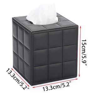 Boîte à mouchoirs carrée en cuir, élégante, avec fond magnétique, décorative, en PU, pour coiffeuse ou table de nuit - Product Image 2