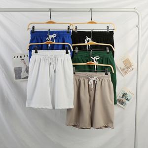 Venta al por mayor de pantalones cortos de algodón de alta calidad de los hombres de verano Casual cintura elástica pantalones cortos con cordón con bolsillos laterales OEM proveedor a granel - Product Image 2