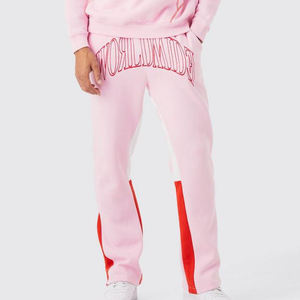 Ensemble 2 pièces de survêtement pour homme Survêtement décontracté à capuche rose Survêtements baggy pour homme de style de rue personnalisé - Product Image 5