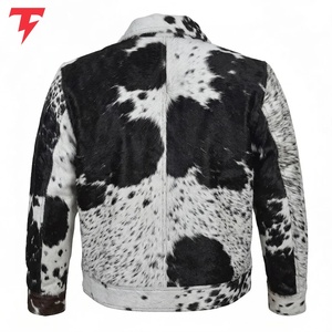 Cowboy <b>Leather</b> <b>Jacket</b> With Fringe's <b>Men</b> <b>Genuine</b> Cowhide <b>Leather</b> Front Pockets <b>Genuine</b> Zipper's Closing Inside Quilted - Product Image 3