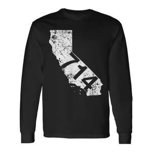 T-shirt promotionnel de Californie à manches longues, code postal 714, Anaheim Santa Ana - Product Image 1