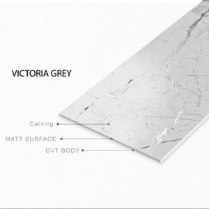 Carreaux de porcelaine émaillée en travertin poli gris Victoria 600x1200mm Décoration murale moderne antidérapante pour chambres d'hôtels - Product Image 1