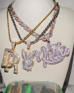 Luxurious Premium Quality Gold Plated <b>Customized</b> Cut VVS Moissanite Diamond Hip Hop Iced Unique Trendy Party Unisex Pendant - Product Image 2