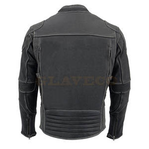 Veste de moto en cuir véritable pour hommes Meilleur prix Vente en ligne teinte unie Veste de moto pour hommes - Product Image 3
