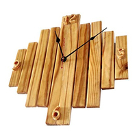 Jam dinding bentuk Apple desain kayu Premium jam dinding kayu produk penjualan jam dinding kayu ruang tamu