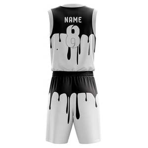 Maillot de basket-ball réversible 100% polyester personnalisable pour hommes ensemble d'uniformes d'entraînement respirants personnalisés grande taille disponible - Product Image 3