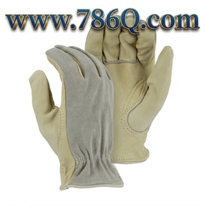 ถุงมือขับรถสำหรับผู้ชายมีผ้าหุ้มด้านหลังเป็นผ้าหนังวัวสีตามสั่ง - Product Image 1