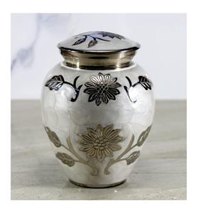 Urna de cremación de Metal decorativa de alta calidad Diseño clásico único Cenizas humanas Proveedor de fabricación de urnas para adultos Suministros funerarios - Product Image 2